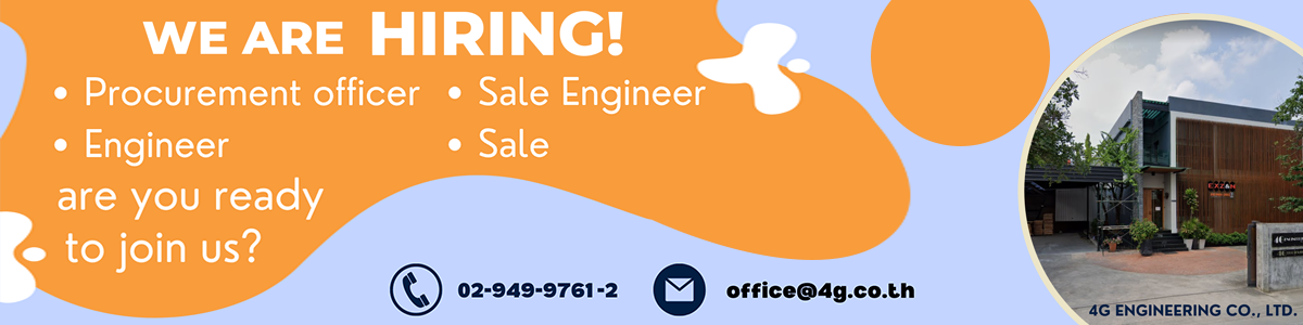 งาน Sales Engineer / วิศวกรขาย 4G Engineering Co., Ltd.