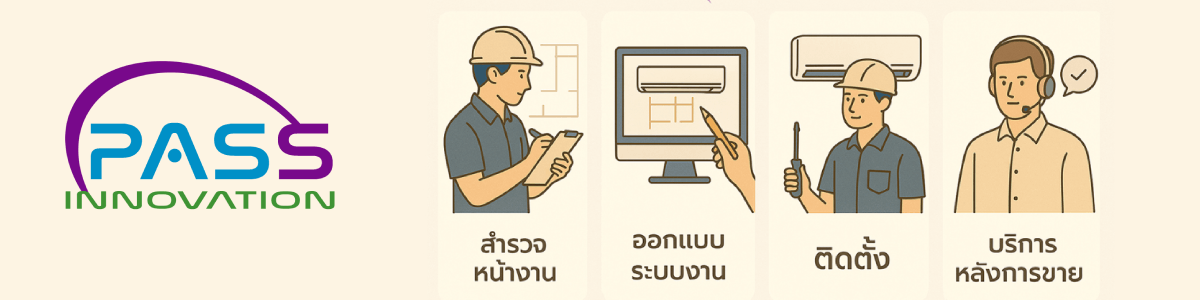 งาน หัวหน้าช่างแอร์/ช่างแอร์/ผู้ช่วยช่างแอร์ บริษัท พาส อินโนเวชั่น  จำกัด